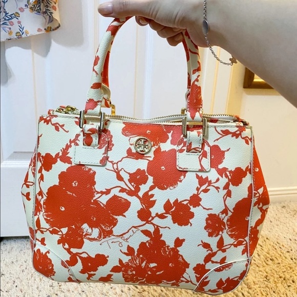 Tory Burch Handbag Robinson Collection18 Floral - Picture 3 of 12